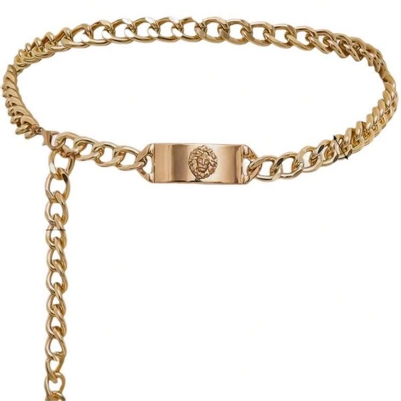 Gold Chain Belt with Medallion, Gold Medallion Belt, Gold Chain Belt - Picture 3 of 4